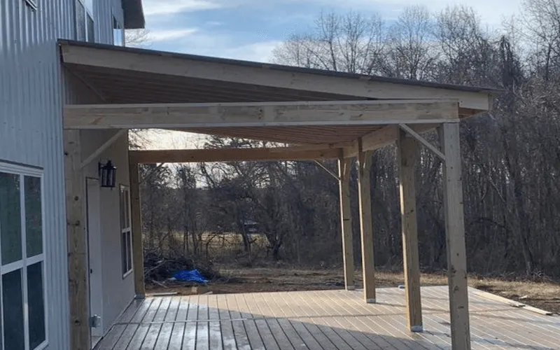 Custom wood deck with covered porch — Hickory NC