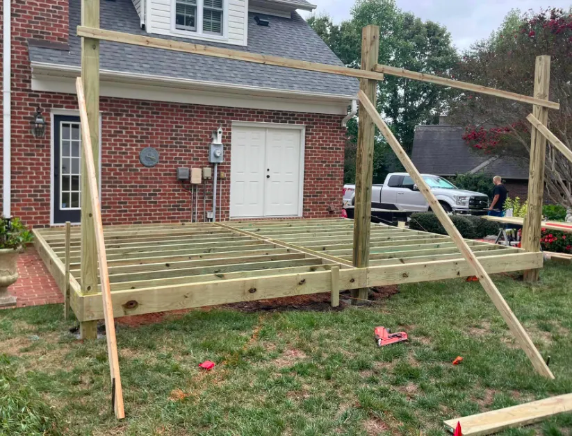 New deck with pergola and porch — Hickory NC deck builders